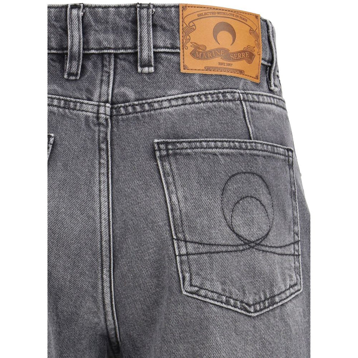 Marine Serre Gray Cotton Flared Jeans by Marine Serre outlet now on sale