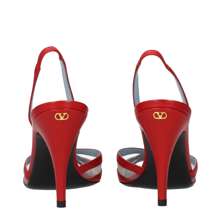 Valentino Garavani Sample Sale Valentino Garavani Red Leather Stiletto Heel Sandals - | Designer outlet