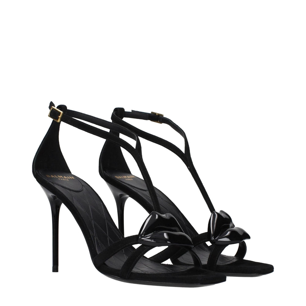 Balmain Sample Sale Balmain Black Leather Stiletto Heel Sandals - | Designer outlet