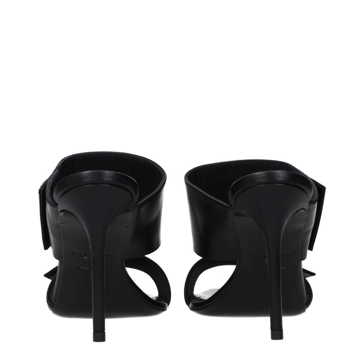 Balmain Black Leather Stiletto Heel Sandals