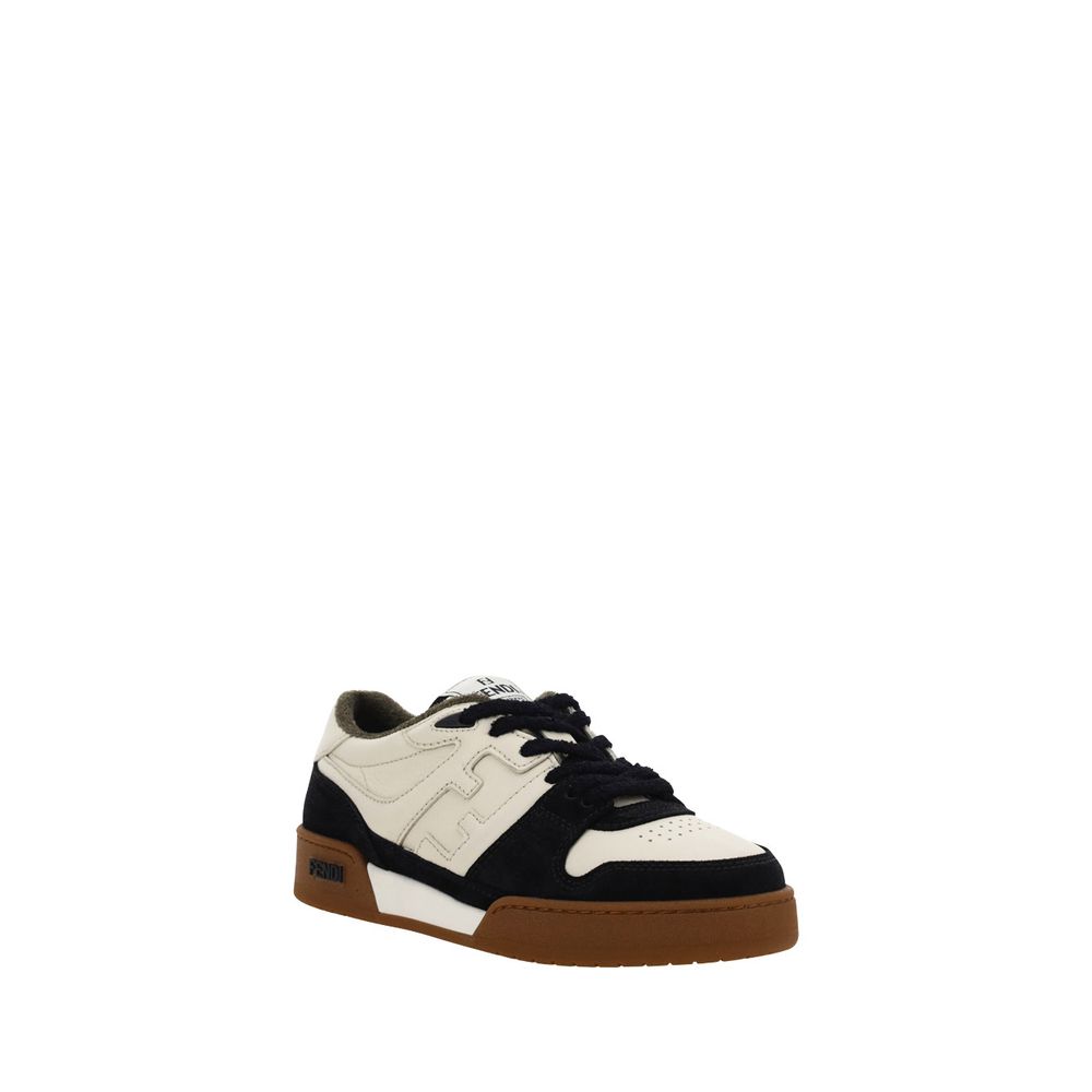 Fendi Black Calf Leather Bos Taurus Chunky Sneakers by Fendi outlet now on sale
