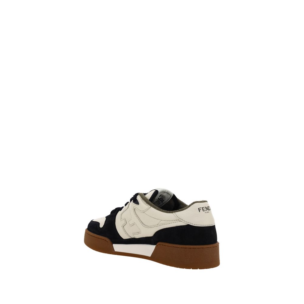 Fendi Black Calf Leather Bos Taurus Chunky Sneakers by Fendi outlet now on sale