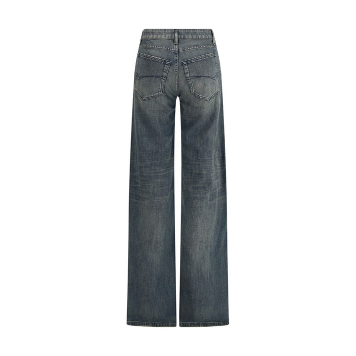 Balenciaga Blue Cotton Flared Jeans