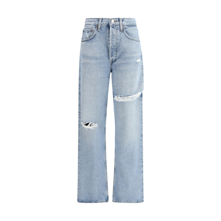Agolde Light Blue Cotton Straight-Leg Jeans by Agolde outlet now on sale