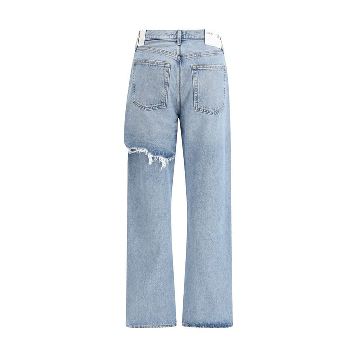 Agolde Light Blue Cotton Straight-Leg Jeans by Agolde outlet now on sale