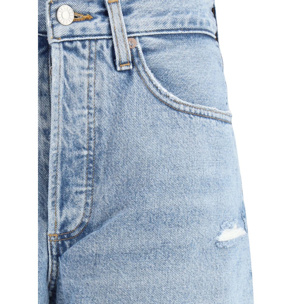 Agolde Light Blue Cotton Straight-Leg Jeans by Agolde outlet now on sale