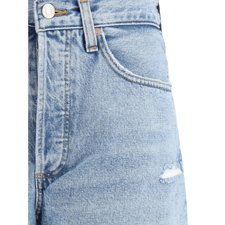 Agolde Light Blue Cotton Straight-Leg Jeans by Agolde outlet now on sale