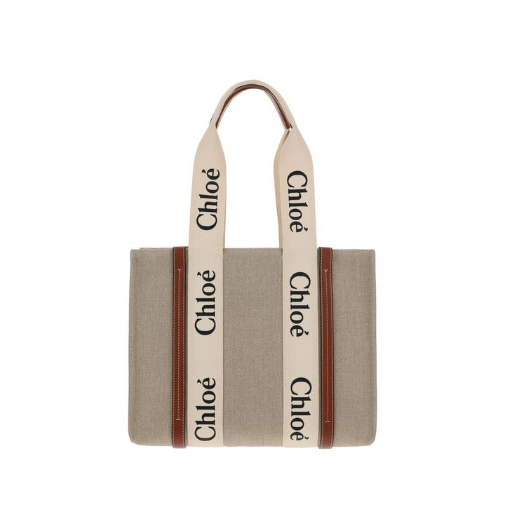 Chloé Beige Linen Shoulder Bag