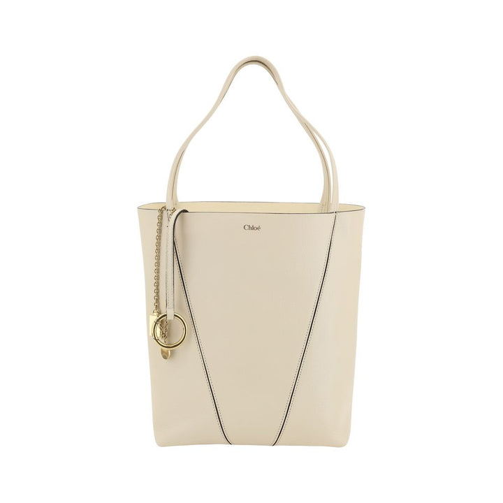 Chloé Cream Calf Leather Bos Taurus Shoulder Bag by Chloé outlet now on sale