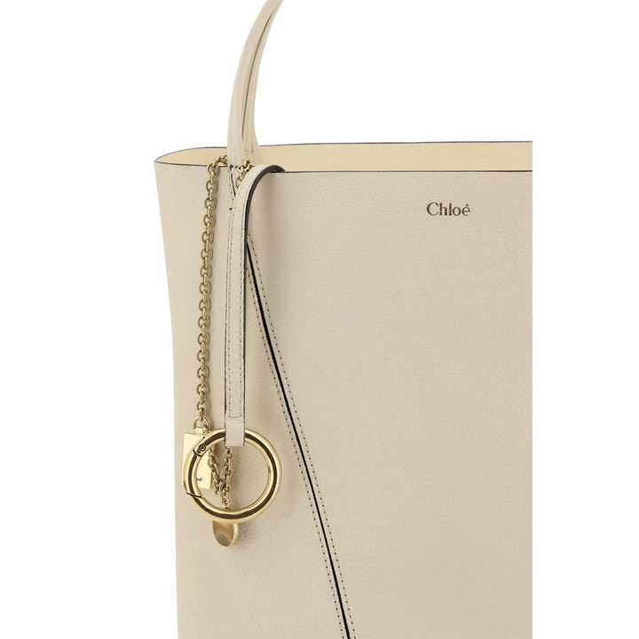 Chloé Cream Calf Leather Bos Taurus Shoulder Bag by Chloé outlet now on sale