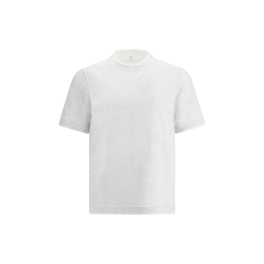 Brunello Cucinelli Gray Cotton T-Shirt by Brunello Cucinelli outlet now on sale
