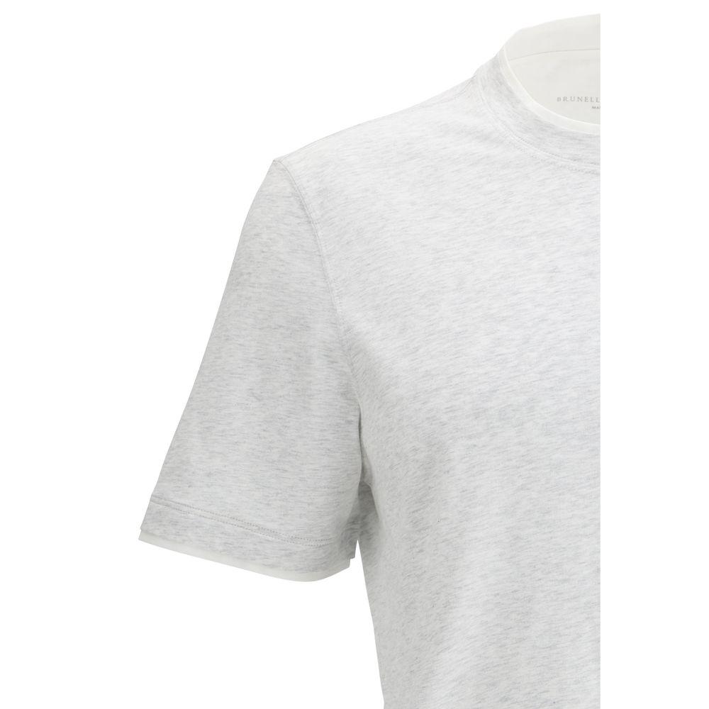 Brunello Cucinelli Gray Cotton T-Shirt by Brunello Cucinelli outlet now on sale