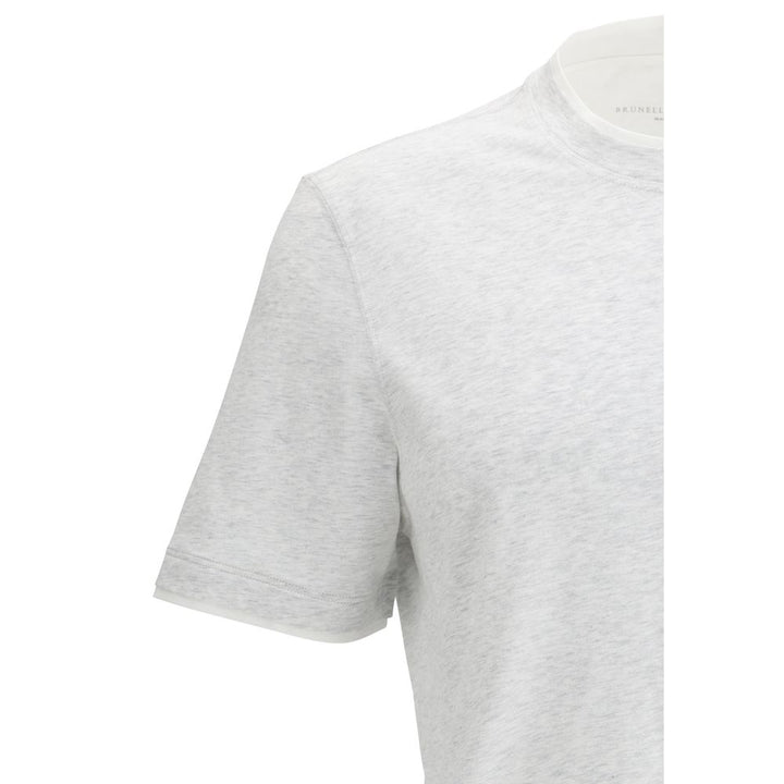 Brunello Cucinelli Gray Cotton T-Shirt by Brunello Cucinelli outlet now on sale