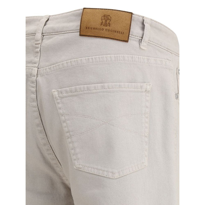 Brunello Cucinelli Beige Cotton Straight-Leg Jeans by Brunello Cucinelli outlet now on sale