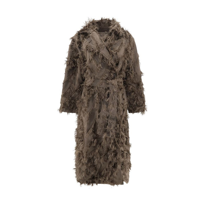Brunello Cucinelli Brown Polyester Coat by Brunello Cucinelli outlet now on sale