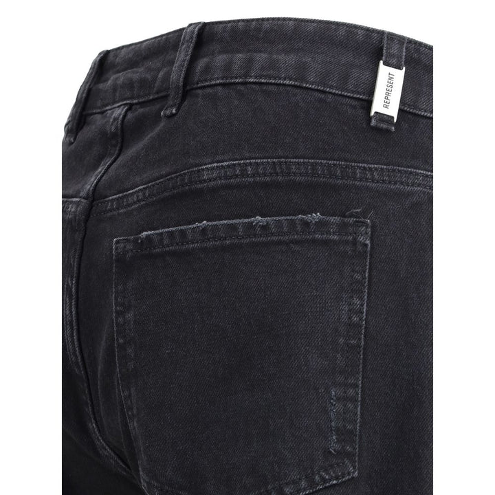 Represent Black Cotton Straight-Leg Jeans by Represent outlet now on sale
