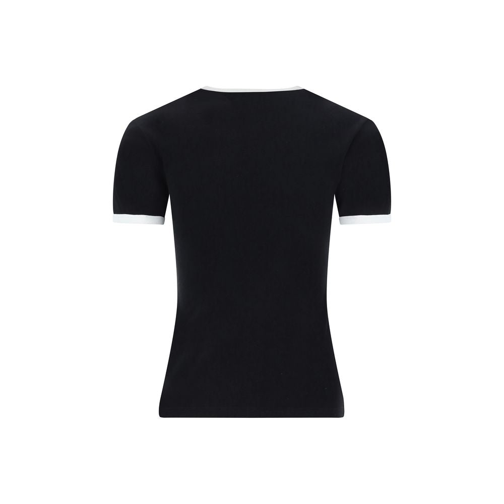 Courrèges Black Cotton T-Shirt by Courrèges outlet now on sale