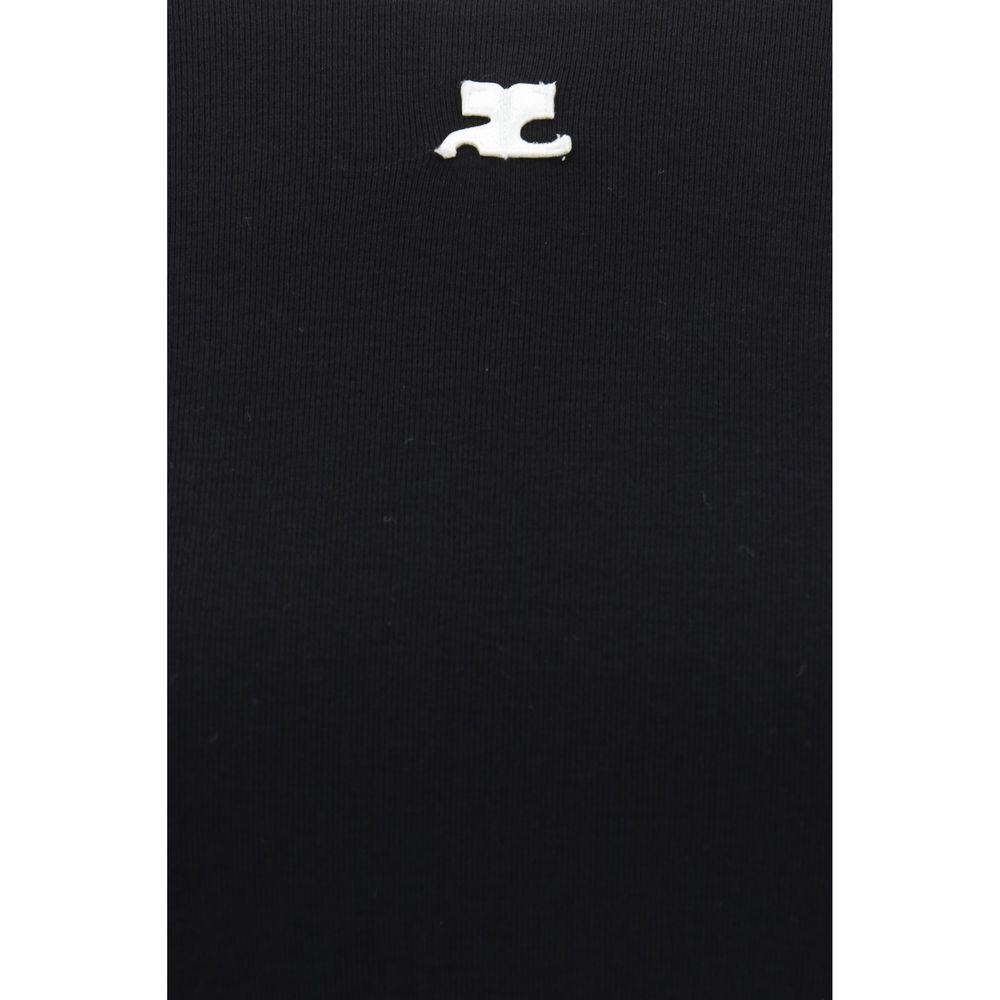 Courrèges Black Cotton T-Shirt by Courrèges outlet now on sale
