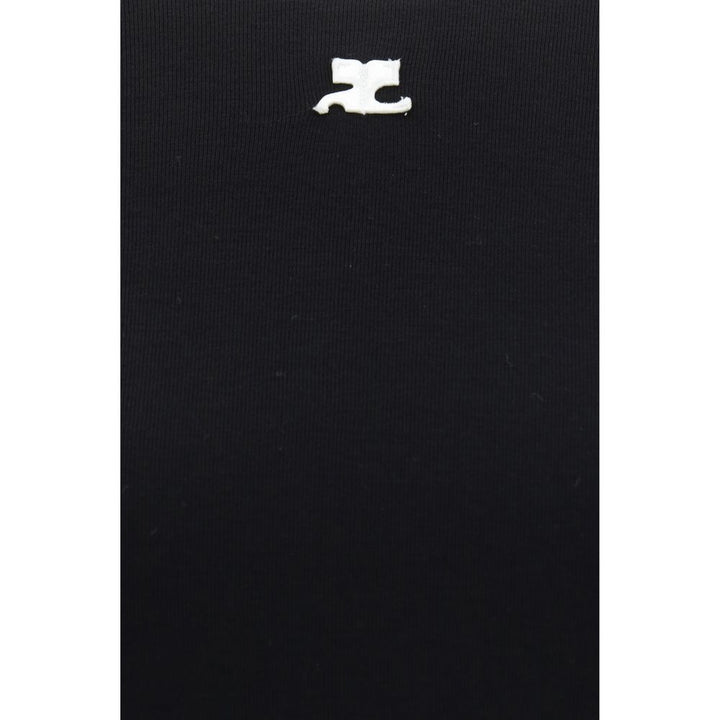 Courrèges Black Cotton T-Shirt by Courrèges outlet now on sale