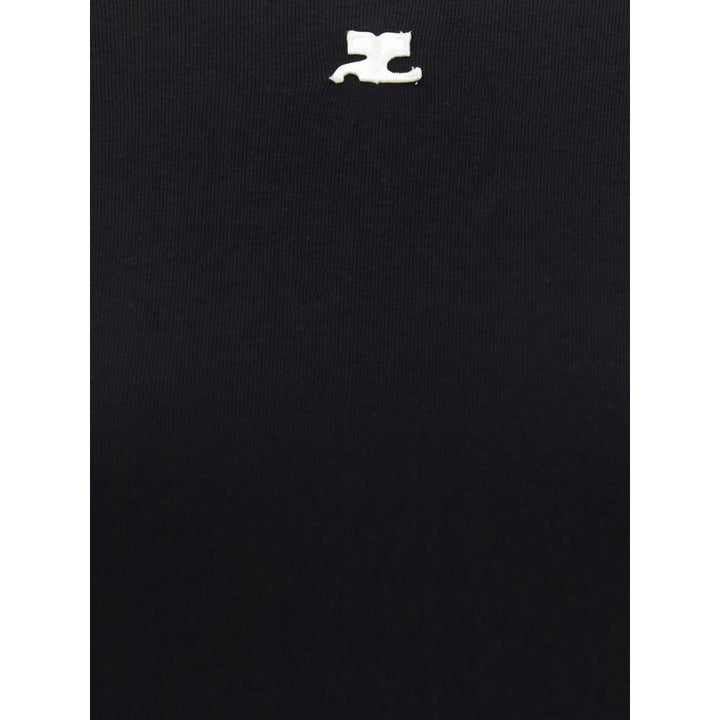 Courrèges Black Cotton T-Shirt by Courrèges outlet now on sale