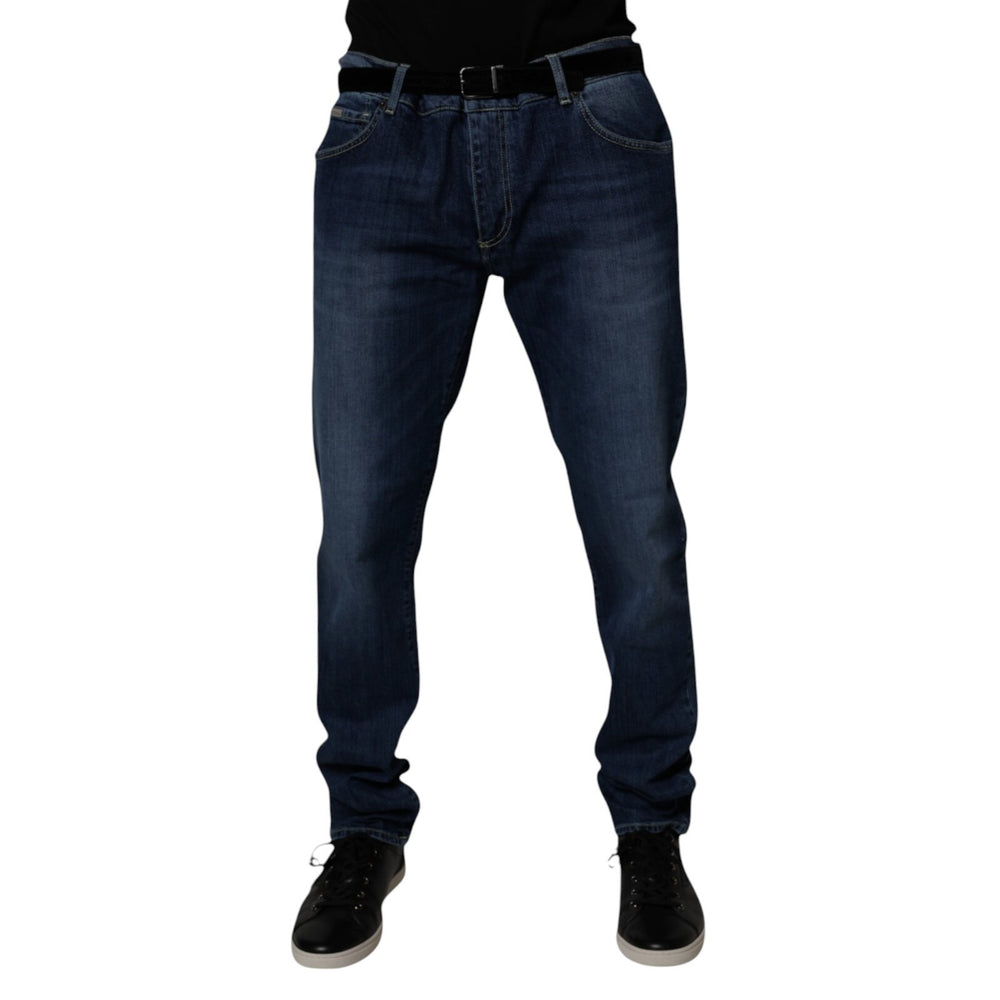 Dolce & Gabbana Blue Washed Cotton Stretch SkinnyDenim Jeans by Dolce & Gabbana outlet now on sale