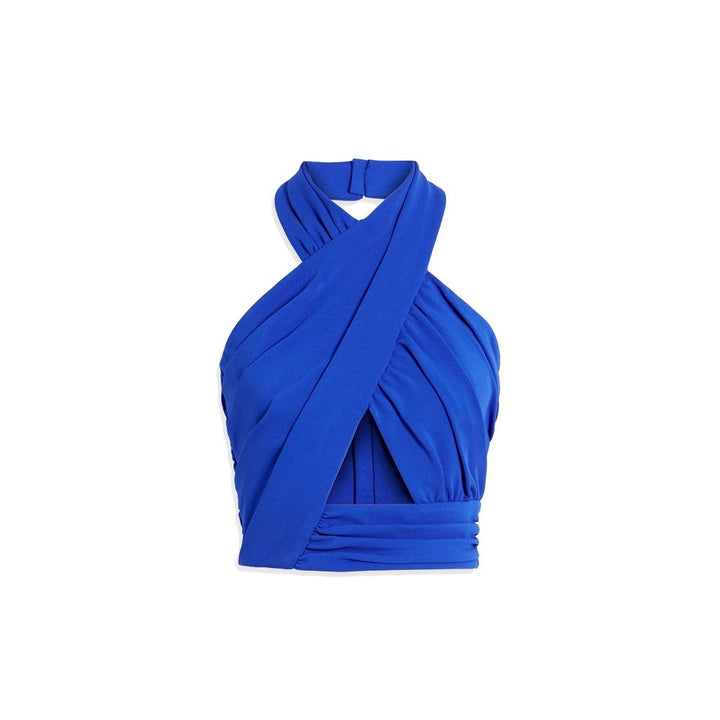 Balmain Blue Elastane Tank Tops