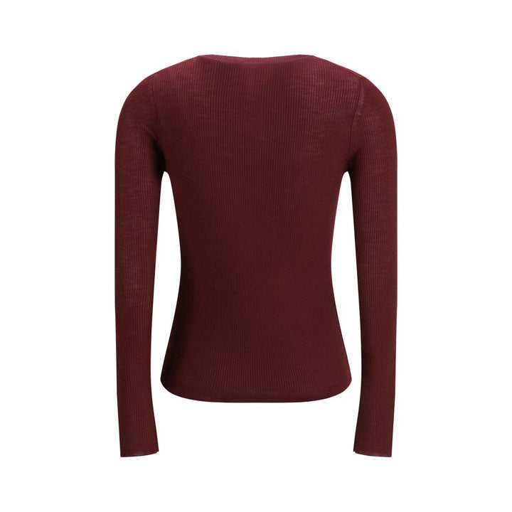 Chloé Bordeaux Wool Long Sleeve T-Shirt by Chloé outlet now on sale