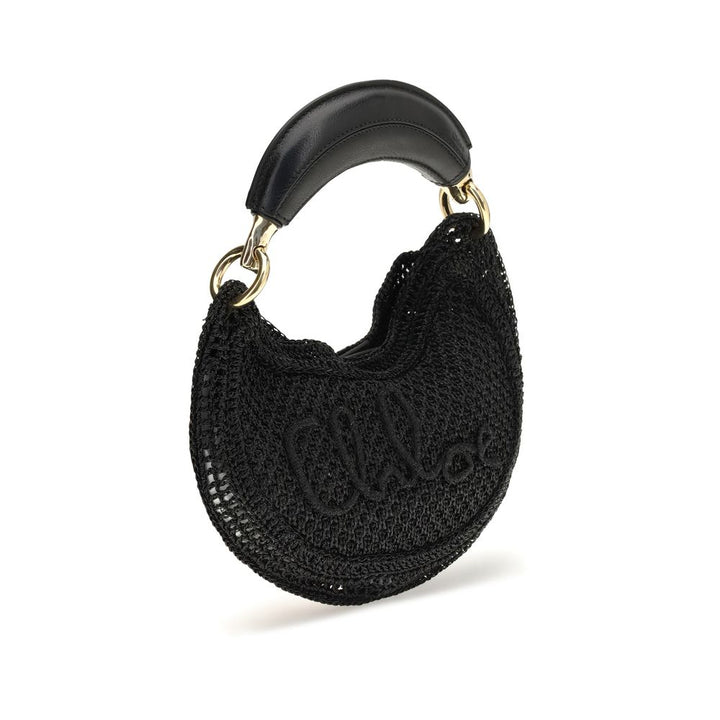 Chloé Black Raffia Shoulder Bag
