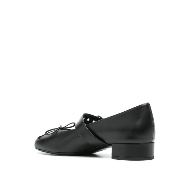 Miu Miu Black Calfskin Mid Heel Pumps