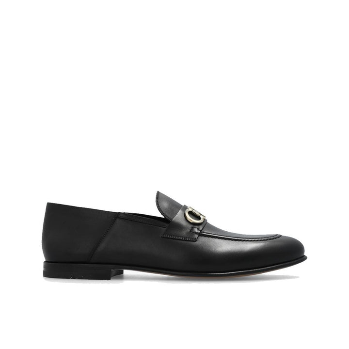 Salvatore Ferragamo Black Calfskin Slip-On Loafers