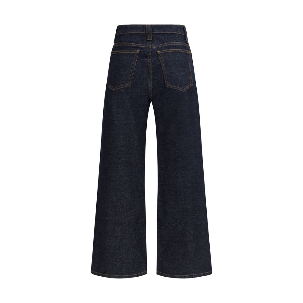 Khaite Blue Cotton Straight-Leg Jeans by Khaite outlet now on sale