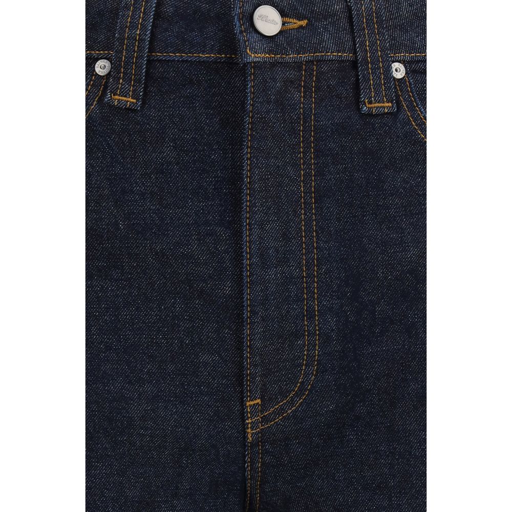 Khaite Blue Cotton Straight-Leg Jeans by Khaite outlet now on sale
