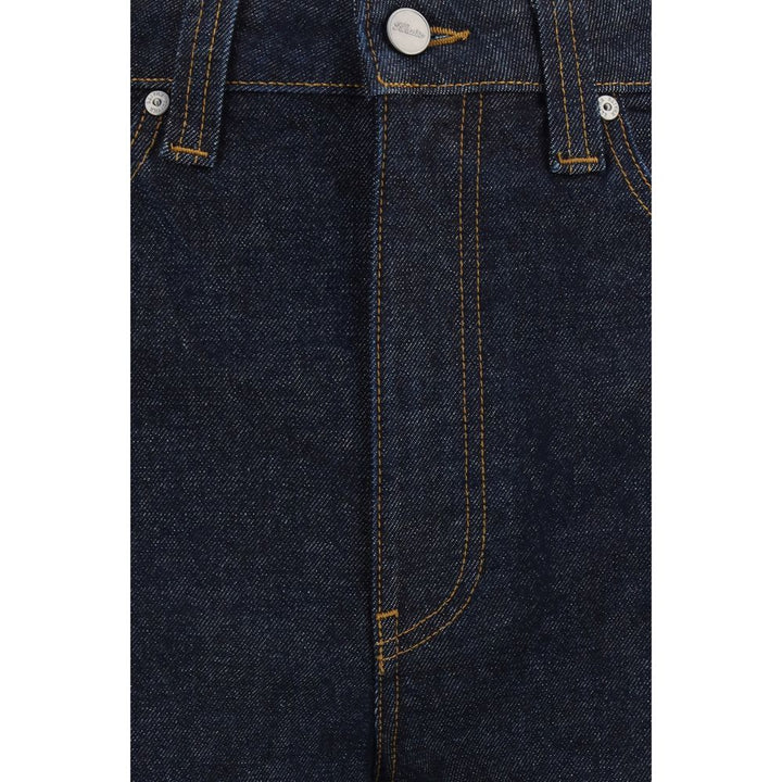 Khaite Blue Cotton Straight-Leg Jeans by Khaite outlet now on sale