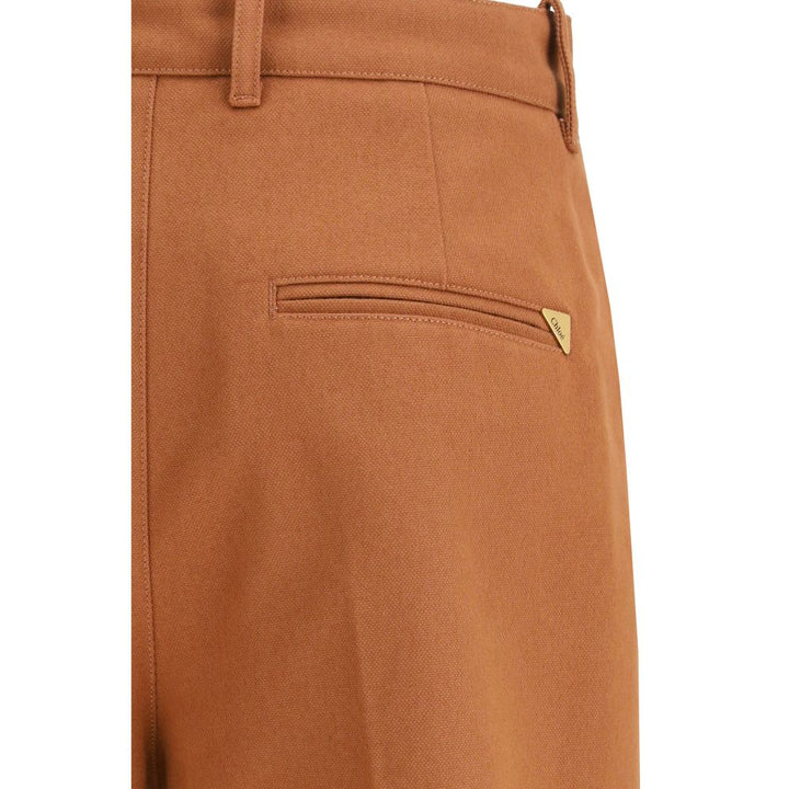 Chloé Brown Cotton Flared Pants by Chloé outlet now on sale