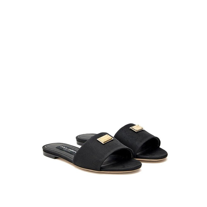 Dolce &amp; Gabbana Black Polyester Slippers by Dolce &amp; Gabbana outlet now on sale