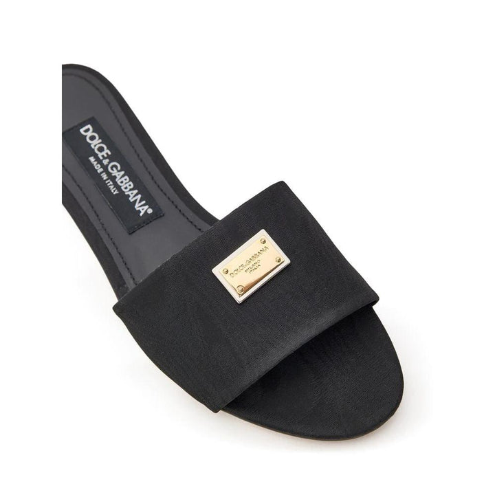 Dolce &amp; Gabbana Black Polyester Slippers by Dolce &amp; Gabbana outlet now on sale