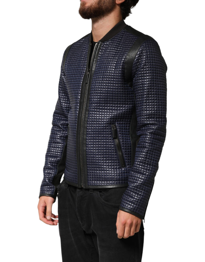 Dolce &amp; Gabbana Blue Nylon Full Zip Bomber Men Jacket by Dolce &amp; Gabbana outlet now on sale