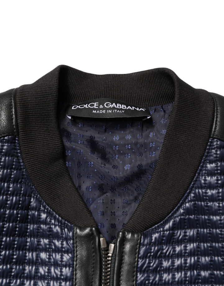 Dolce &amp; Gabbana Blue Nylon Full Zip Bomber Men Jacket by Dolce &amp; Gabbana outlet now on sale