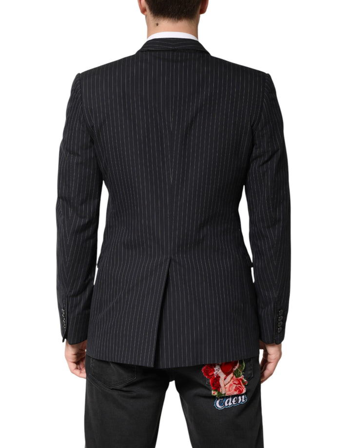 Dolce & Gabbana Black Stripes 1 Button Suit Jacket Blazer by Dolce & Gabbana outlet now on sale
