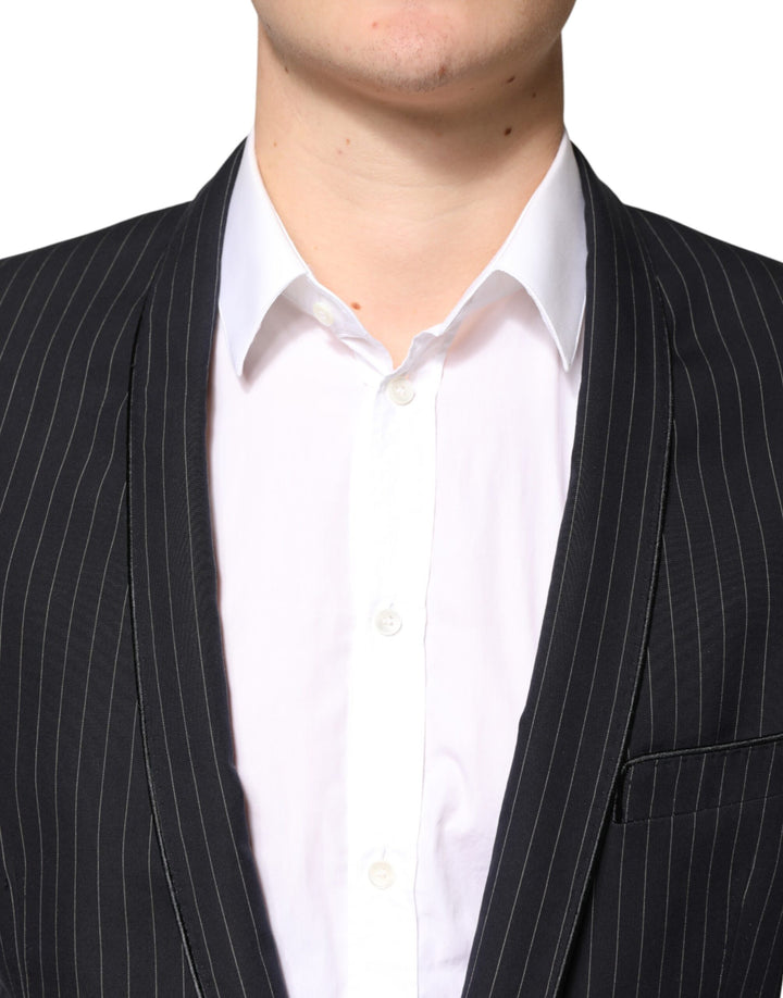 Dolce & Gabbana Black Stripes 1 Button Suit Jacket Blazer by Dolce & Gabbana outlet now on sale