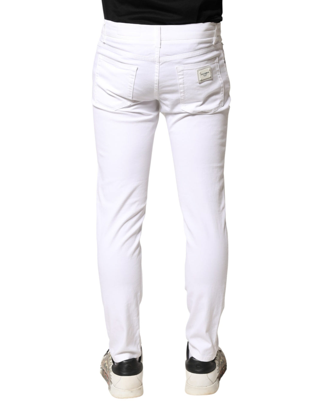 Dolce & Gabbana White Cotton Stretch Skinny Denim Men Jeans by Dolce & Gabbana outlet now on sale