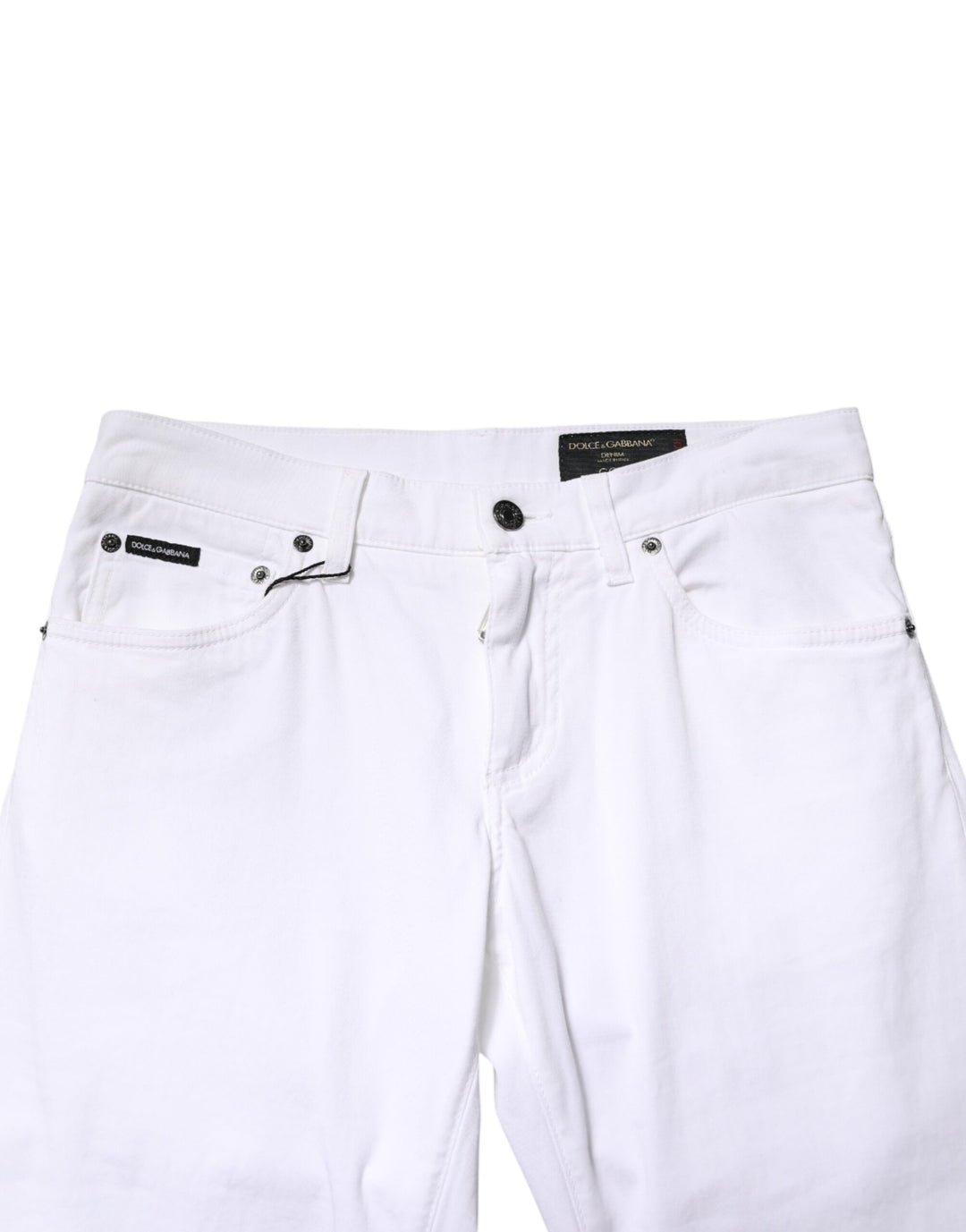 Dolce & Gabbana White Cotton Stretch Skinny Denim Men Jeans by Dolce & Gabbana outlet now on sale