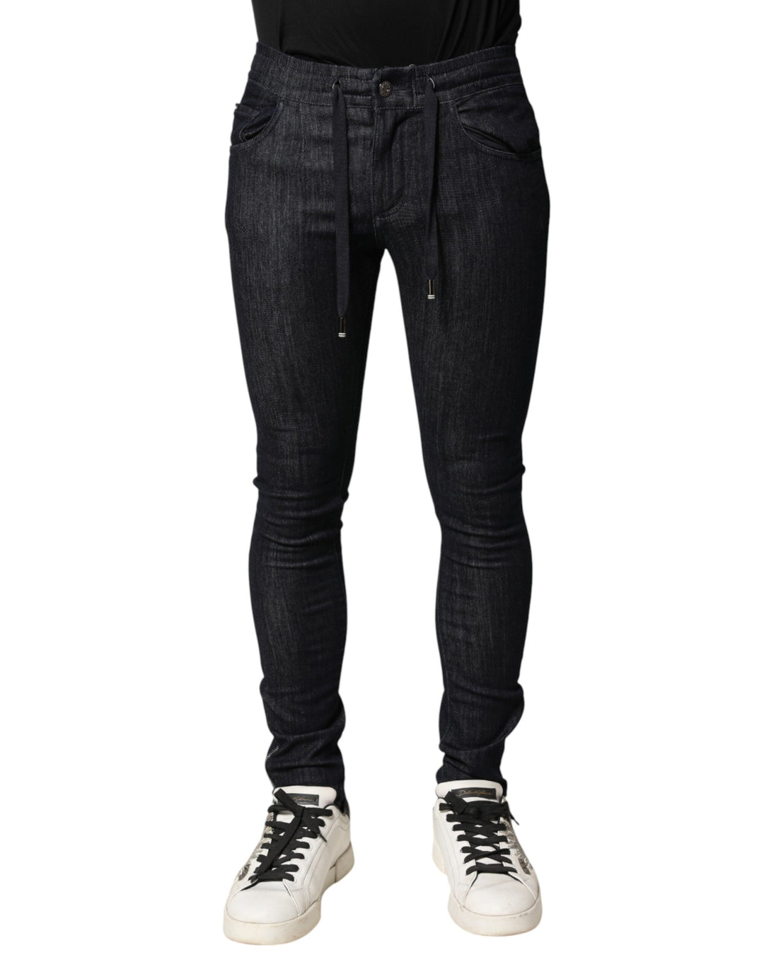Dolce & Gabbana Black Cotton Stretch Skinny Denim Men Jeans by Dolce & Gabbana outlet now on sale