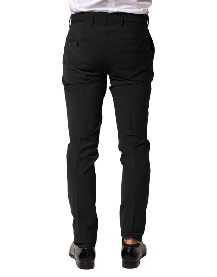 Dolce & Gabbana Black Wool Formal Dress Men Trouser Pants