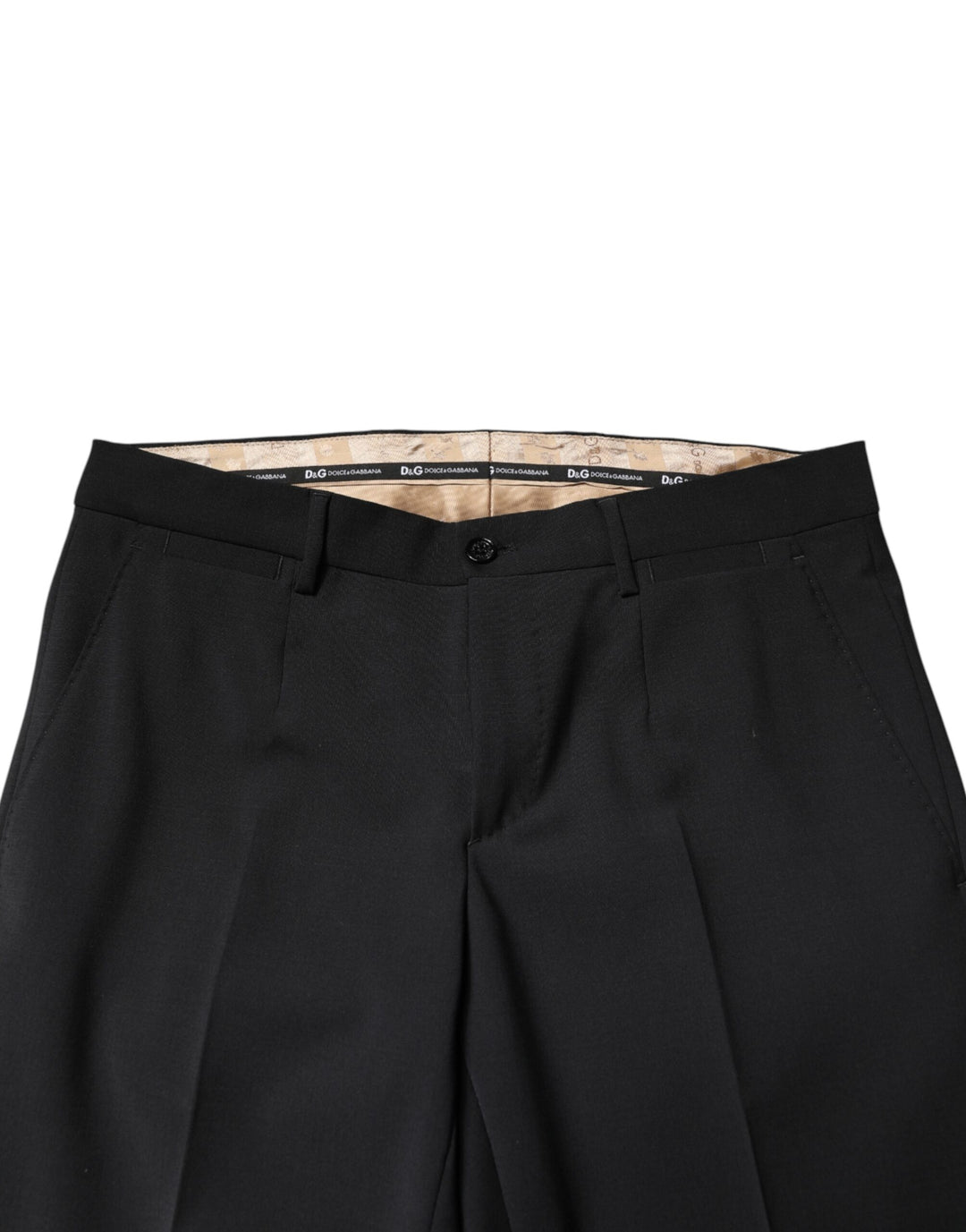 Dolce & Gabbana Black Wool Formal Dress Men Trouser Pants