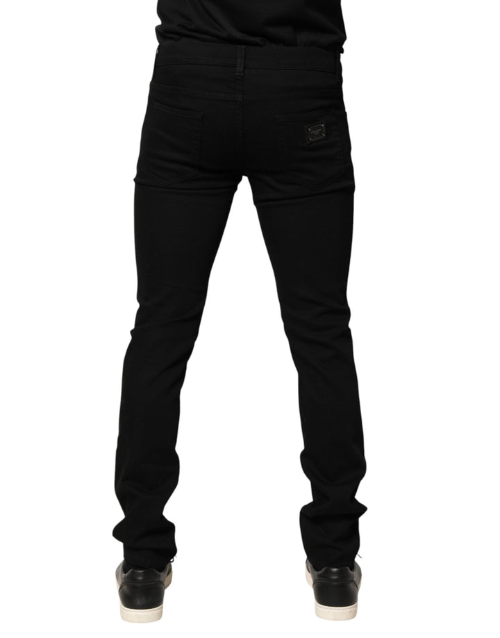 Dolce & Gabbana Black Sacred Heart Men Cotton Denim Jeans by Dolce & Gabbana outlet now on sale