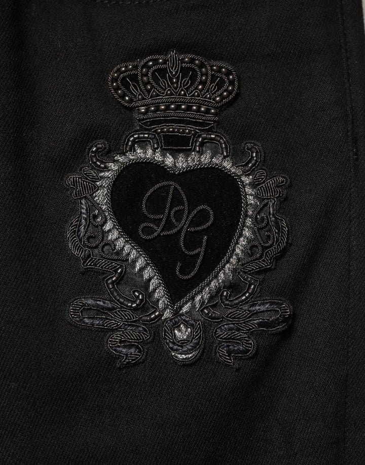 Dolce & Gabbana Black Sacred Heart Men Cotton Denim Jeans by Dolce & Gabbana outlet now on sale