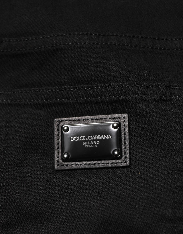 Dolce & Gabbana Black Sacred Heart Men Cotton Denim Jeans by Dolce & Gabbana outlet now on sale