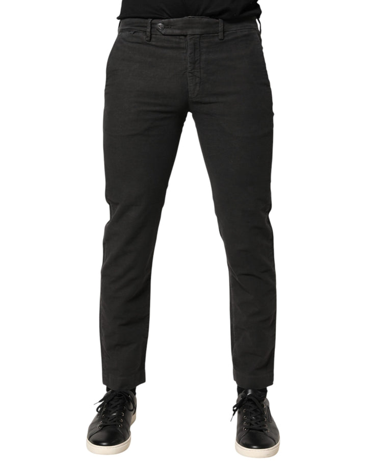 Maison Clochard Dark Gray Cotton Mid Waist Skinny Men Denim Jeans by Maison Clochard outlet now on sale