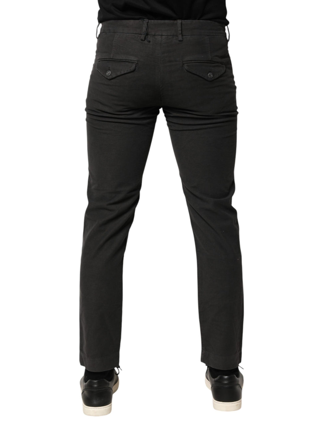 Maison Clochard Dark Gray Cotton Mid Waist Skinny Men Denim Jeans by Maison Clochard outlet now on sale